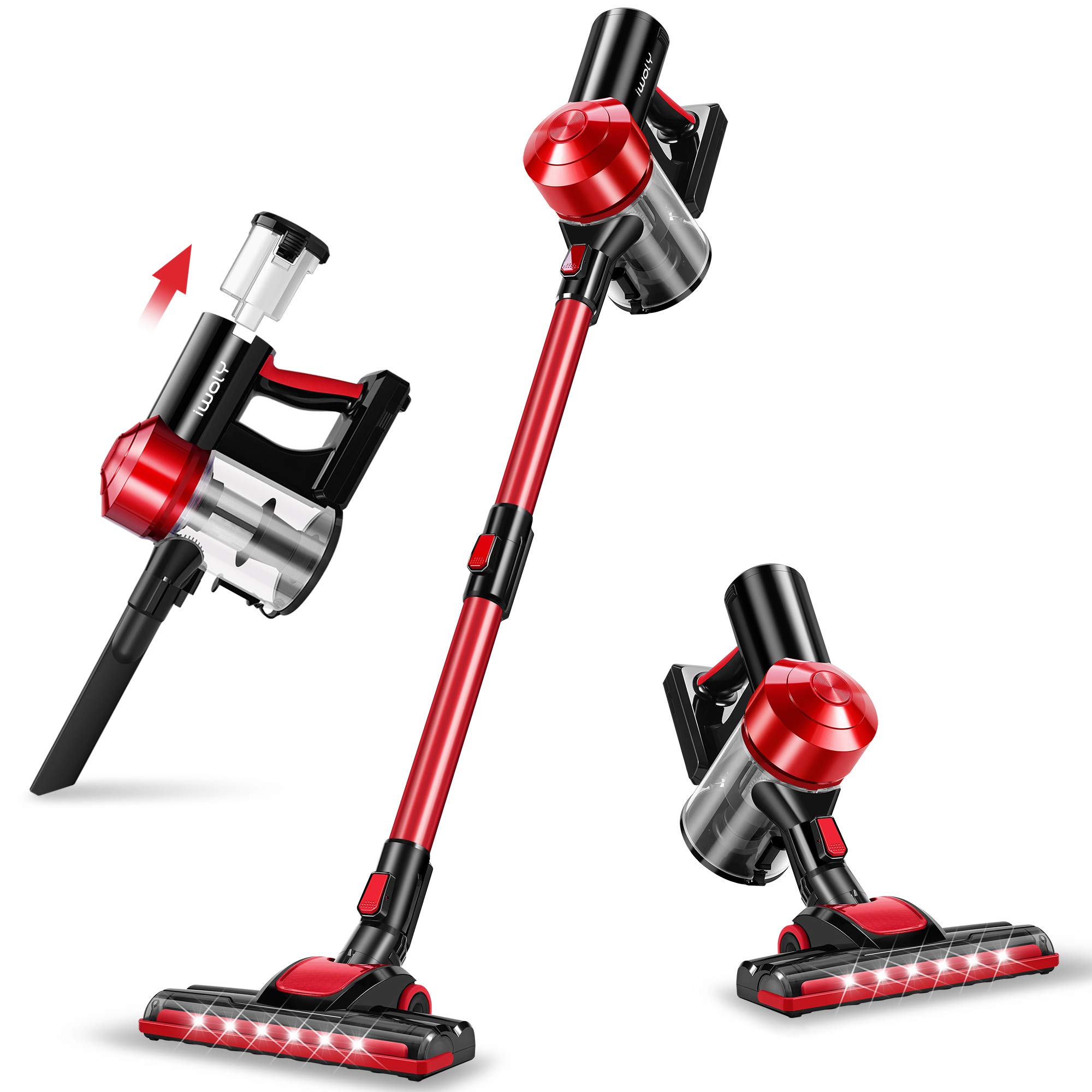 **iWoly Cordless Vacuum Cleaner - 2200mAh Rechargeable, 18000Pa Powerful Suction, HEPA Filter, Detachable Battery, Lightweight Stick Vacuum for Hard Floors & Car Cleaning - Perfect for Home, Office & Pet Hair Removal**