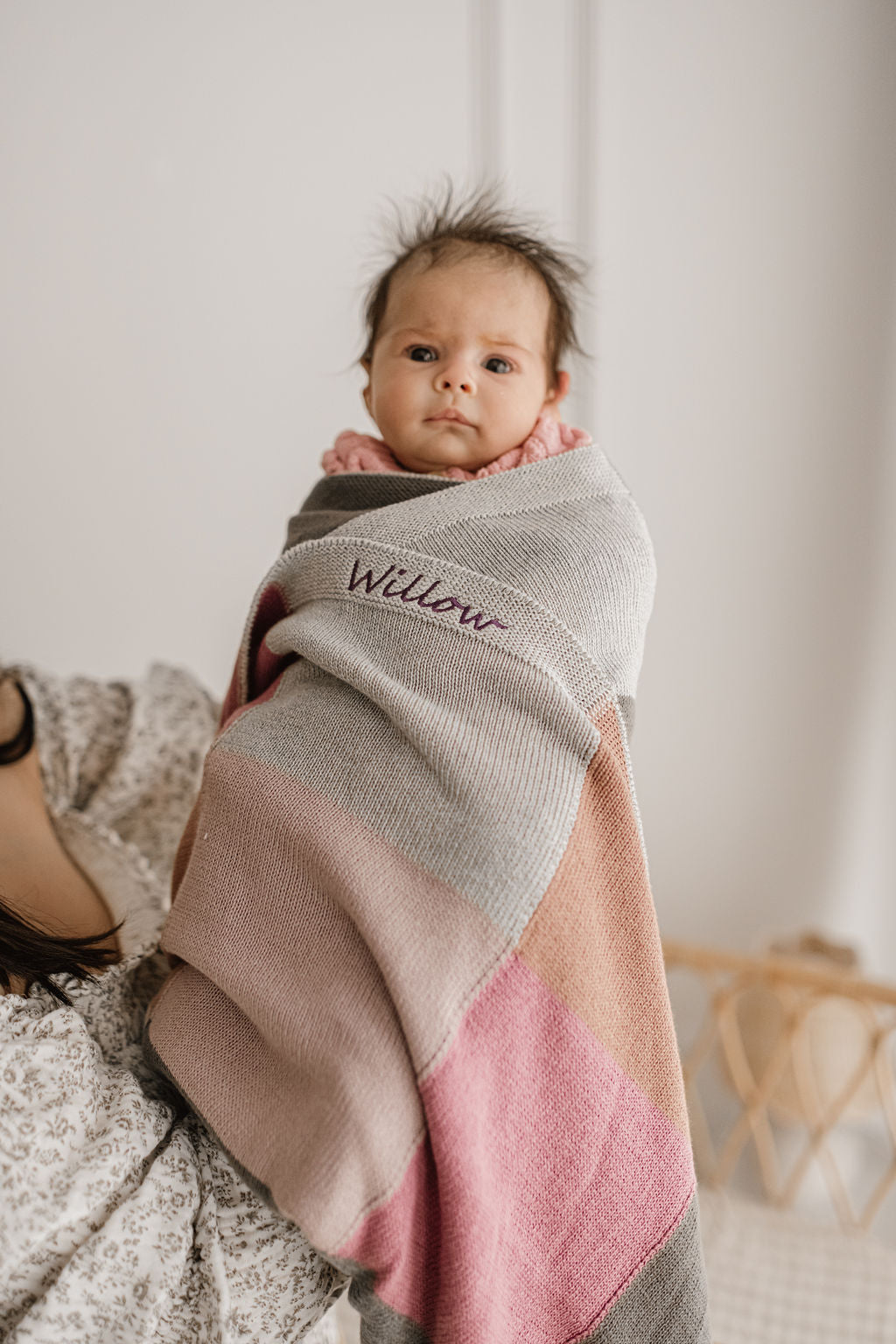 Personalized Baby Blanket - Soft Patchwork Lilac Blanket for Newborns, Infants & Toddlers - Perfect for Nursery, Gift Giving & Photo Shoots