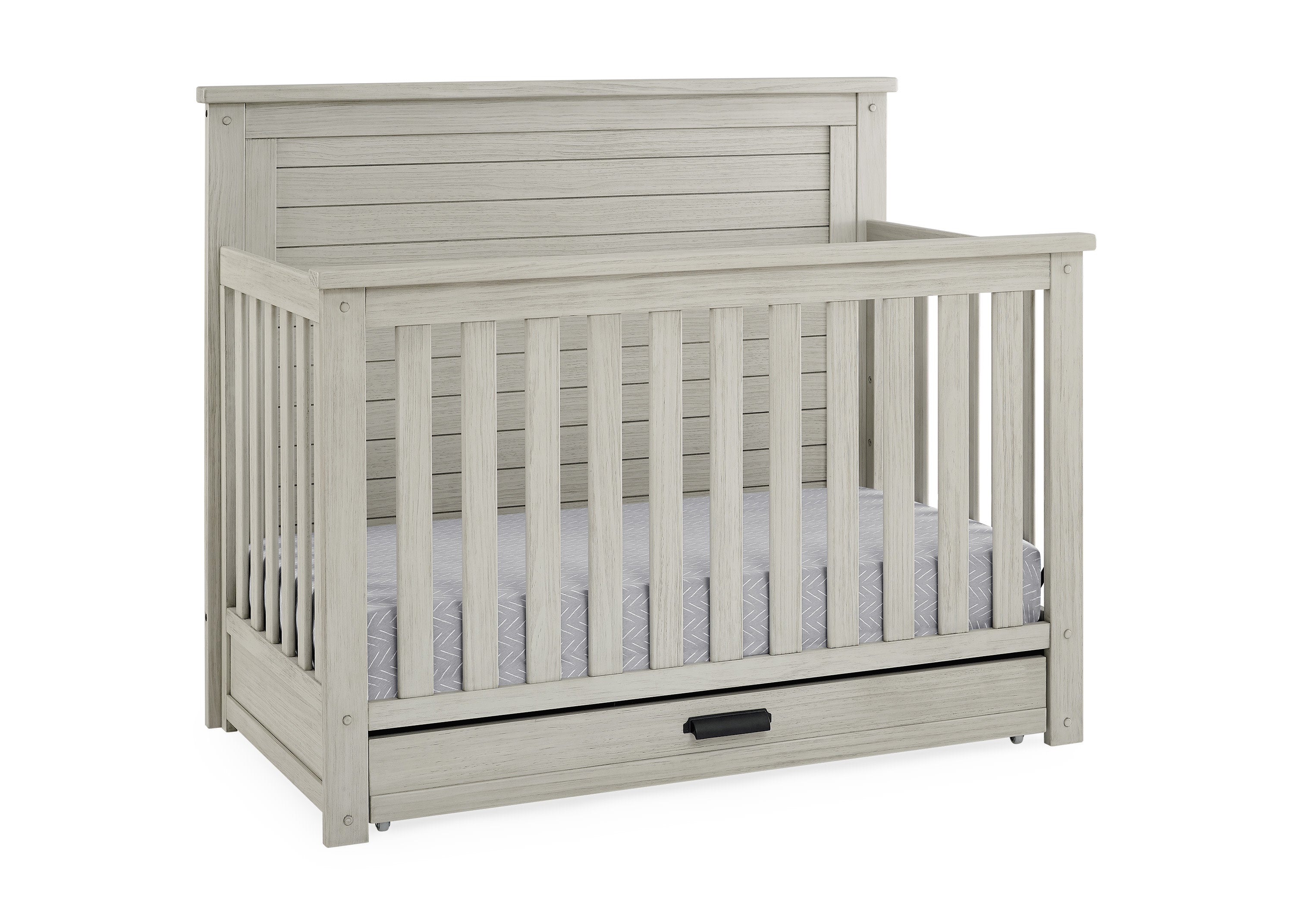 Caden 6-in-1 Convertible Baby Crib with Trundle Drawer - Nursery Bed Transforms to Toddler Bed, Daybed & Full-Size Bed - Perfect for Small Spaces & Growing Families