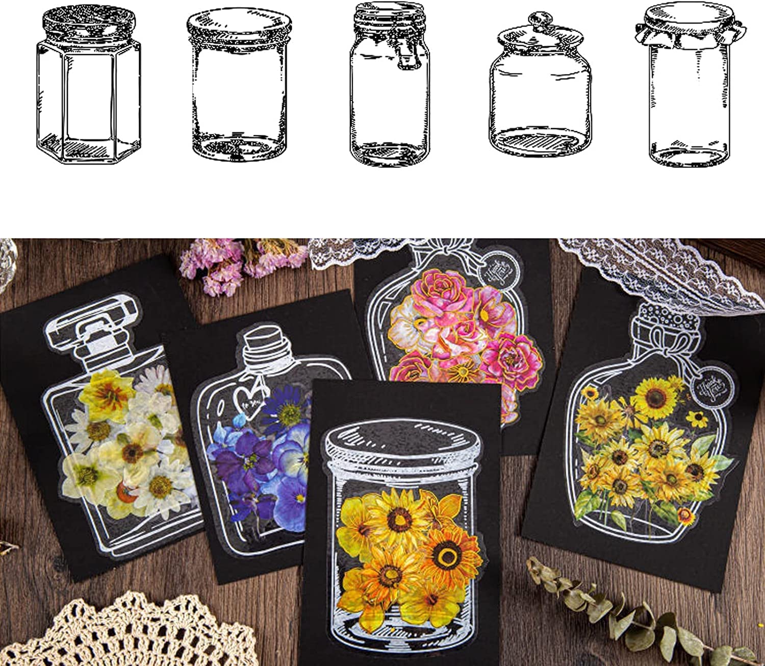 40PCS Transparent Dried Flower Bookmarks - Handmade Clear Glass Drift Bottle Bookmark Set for DIY Crafts, Reading & Gift Giving - Perfect for Book Lovers, Journaling, Scrapbooking & Home Decor