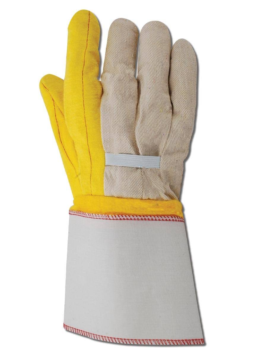 Magid 64JTNEG MultiMaster 18 oz. Double Palm Work Gloves with Elastic Back - Yellow, Men's Jumbo Size (Fits XL), Pack of 12 - Durable Safety Gloves for Construction, Landscaping & Heavy-Duty Work