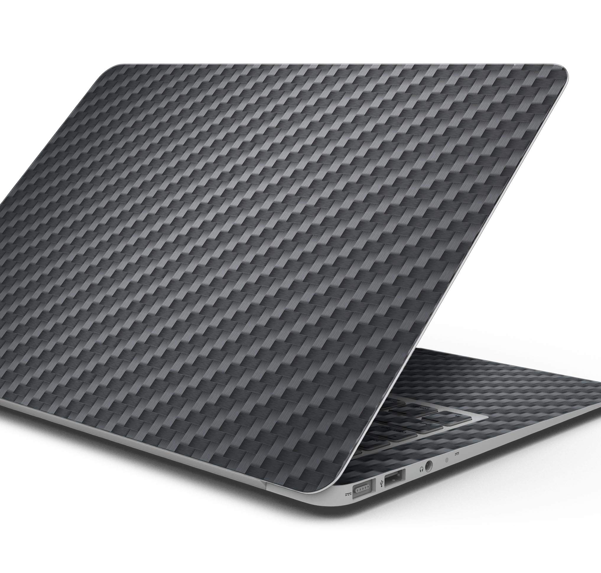 Textured Black Carbon Fiber Full-Body Skin Wrap for MacBook Air 13