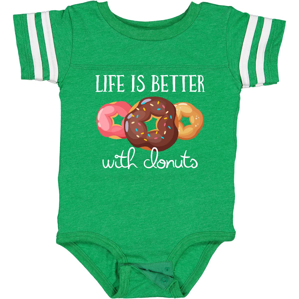 Inktastic Life is Better with Donuts Baby Bodysuit - Cute Donut-Themed Onesie for Infants & Toddlers - Perfect for Birthday Gifts, Photo Shoots & Casual Outings