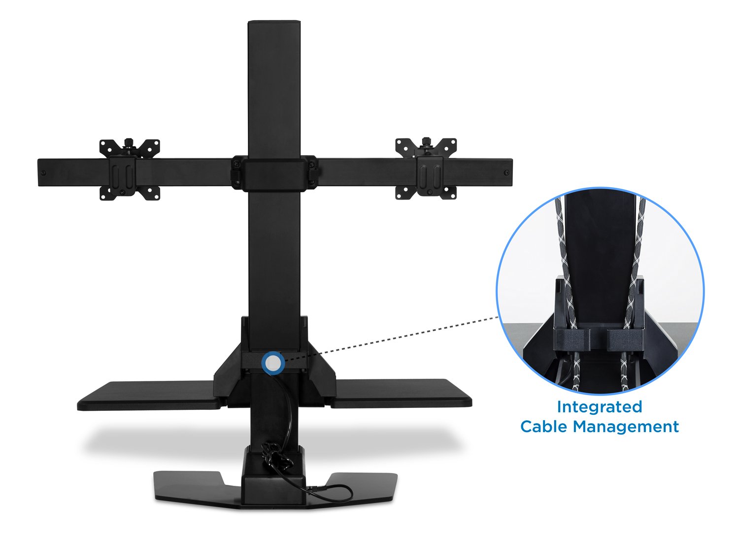 Mount-It! Dual Monitor Electric Standing Desk Converter - Adjustable Height Riser for 2 Screens up to 32