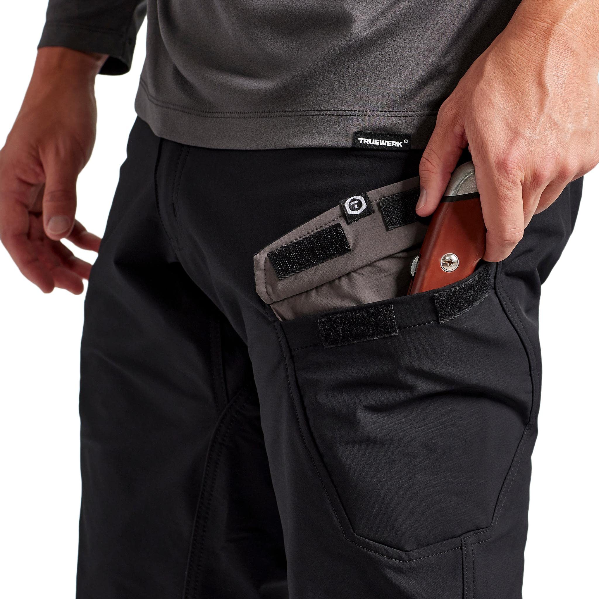 TRUEWERK Men's T2 WerkPant Technical Work Pants - Water Resistant, Lightweight, 4-Way Stretch with Multiple Pockets - Durable Workwear for Construction, Carpentry & Outdoor Activities