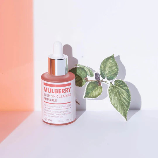 A'PIEU Mulberry Blemish Clearing Ampoule 50ml - Korean Skin Brightening Serum for Acne Scars & Dark Spots - Perfect for Nighttime Skincare Routine & Hyperpigmentation Treatment