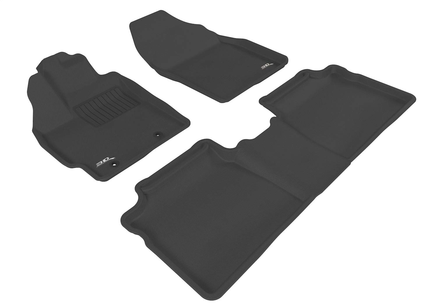3D MAXpider All-Weather Custom Fit Floor Mats for Toyota Prius 2012-2015 - Kagu Series Black Car Floor Liners (1st & 2nd Row) | Durable Protection for Rain, Snow & Mud | Perfect for Daily Commute & Road Trips