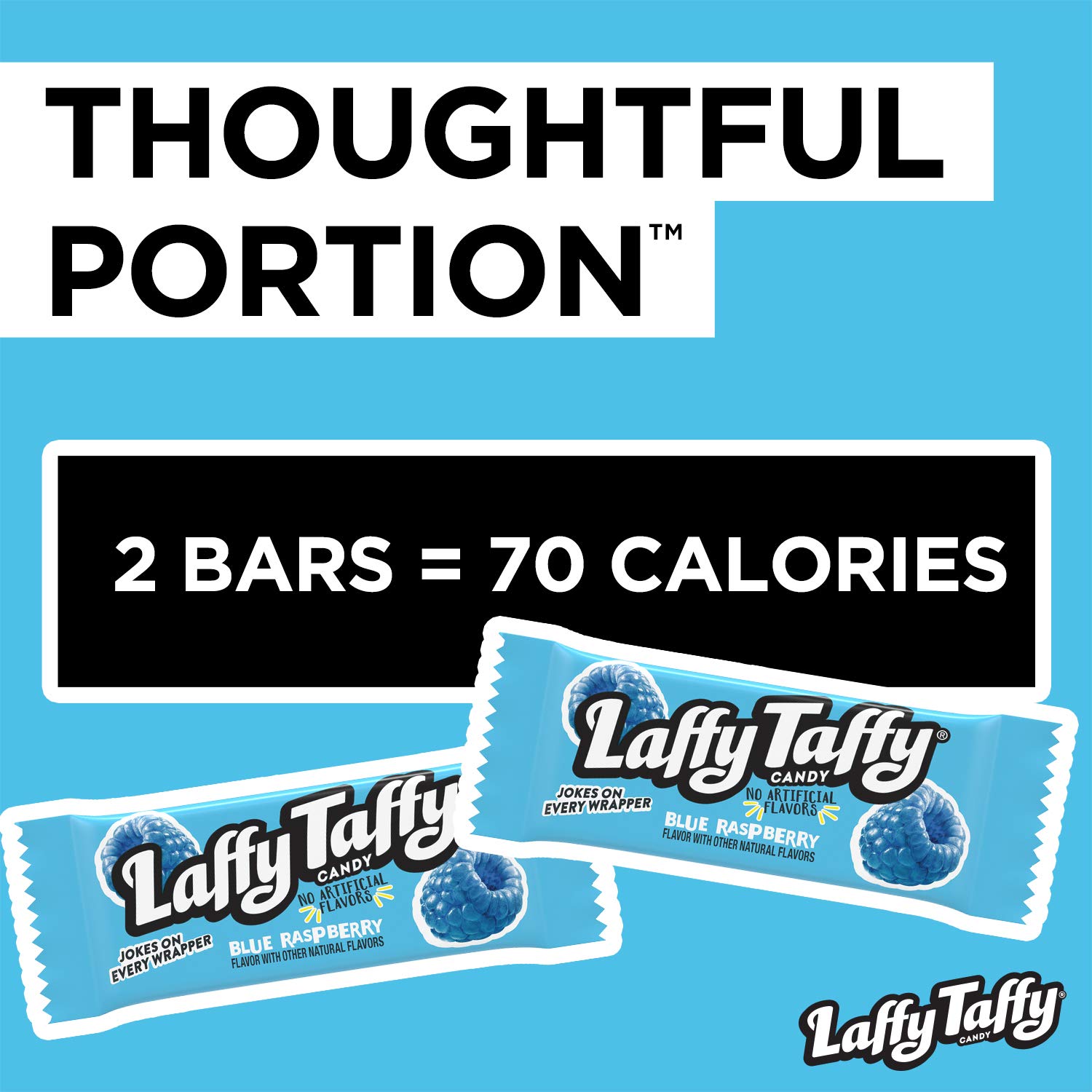Blue Raspberry Laffy Taffy Candy - 145 Individually Wrapped Chewy Taffy Pieces - Bulk Party Candy for Halloween, Birthday Favors & Office Treats