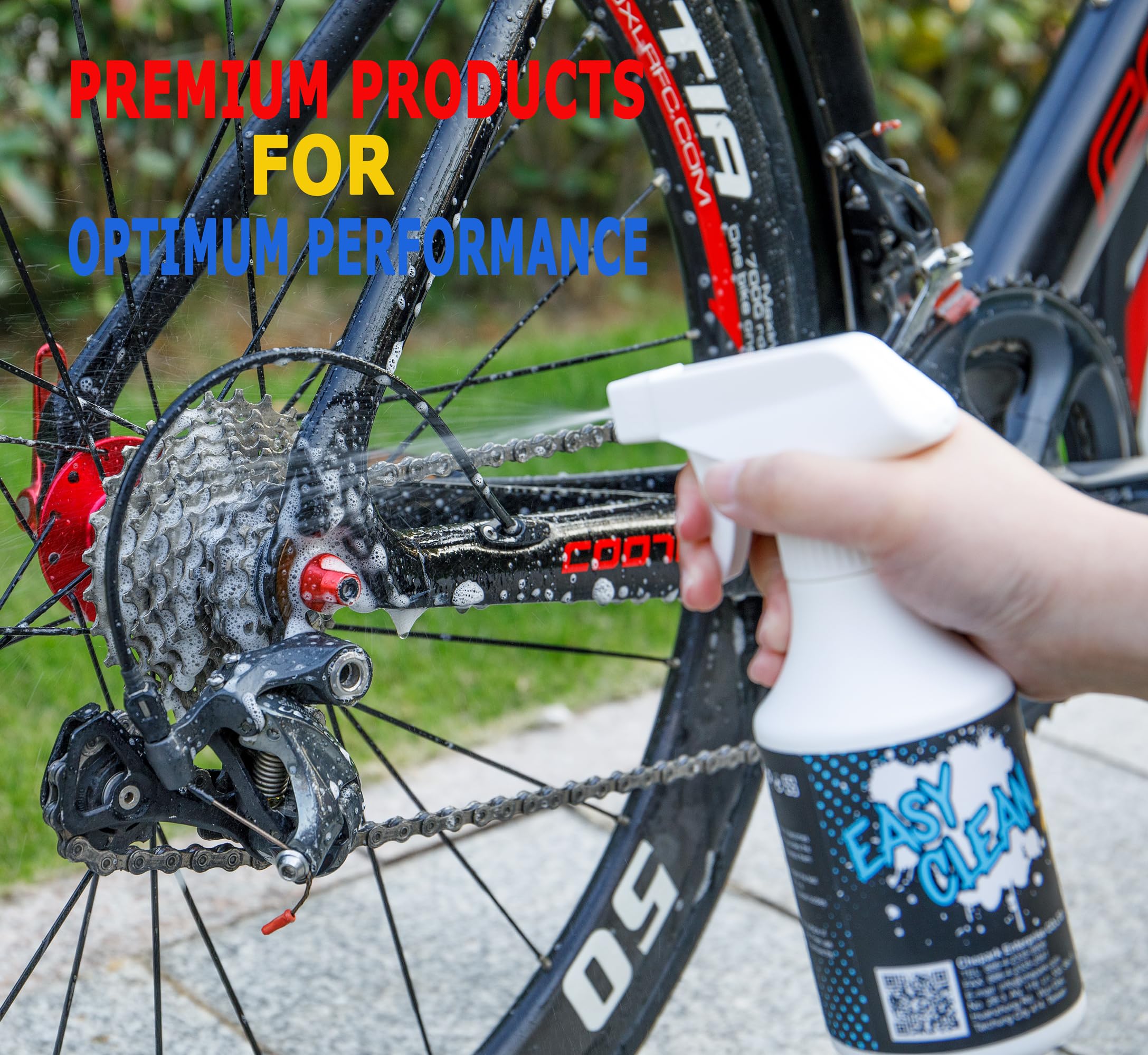 Nano Bike Cleaner with Easy Spray Applicator - Fast Acting Bike Wash for Oil, Grease & Dirt Removal - All Surface Safe (300ml) - Perfect for Mountain Bikes, Road Bikes & Motorcycles