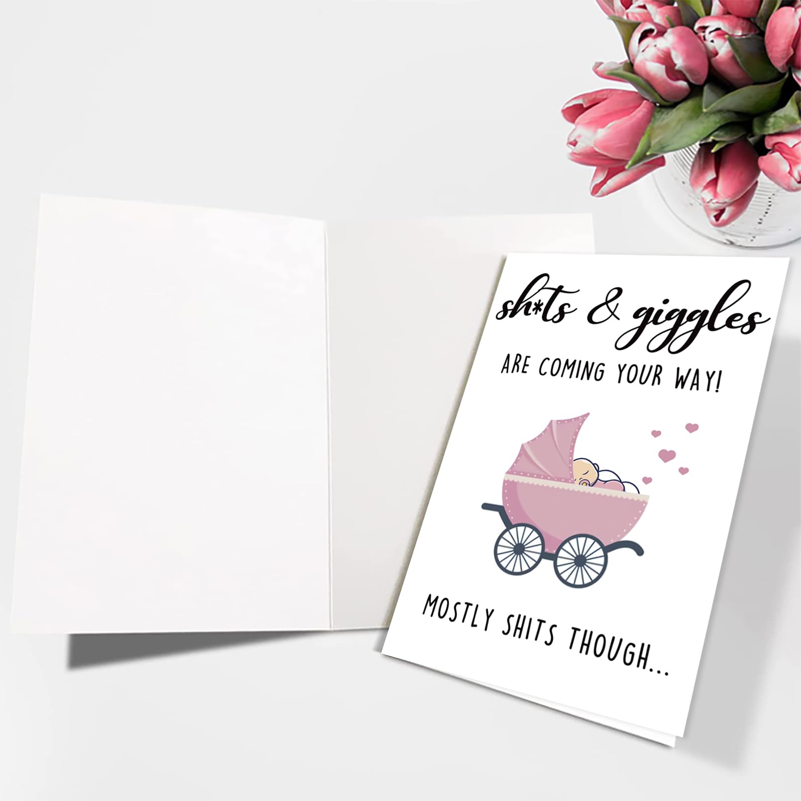 Ziwenhu Adorable Baby Shower Card for New Parents - Cute Congratulations Card for Baby Girl or Boy - Perfect Newborn Gift for Friends & Family - Ideal for Birth Announcements & Welcoming Parties