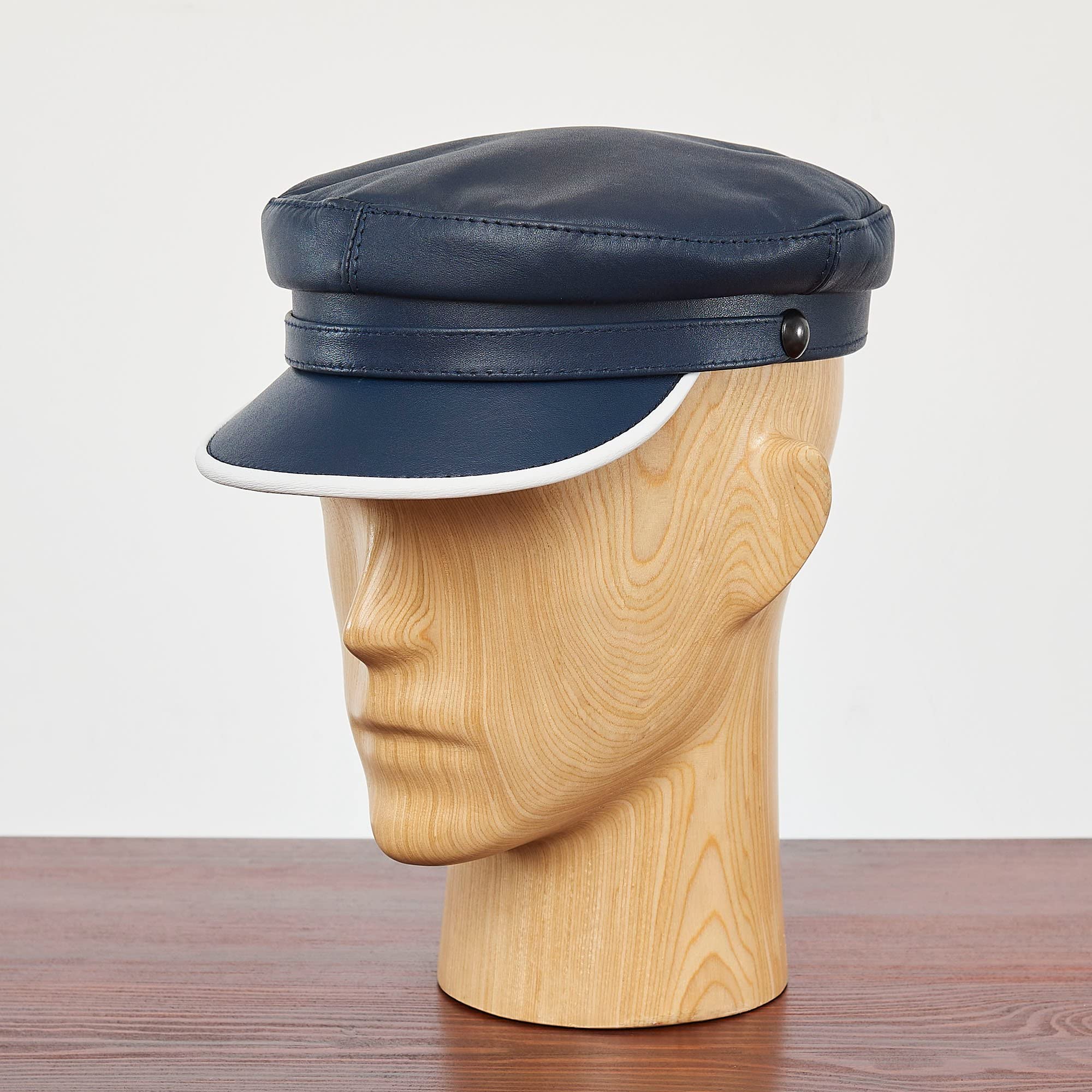 Sterkowski Genuine Leather Trawler Hat for Men - Waterproof Fishing Cap with UPF Sun Protection - Perfect for Outdoor Activities, Boating, and Casual Wear