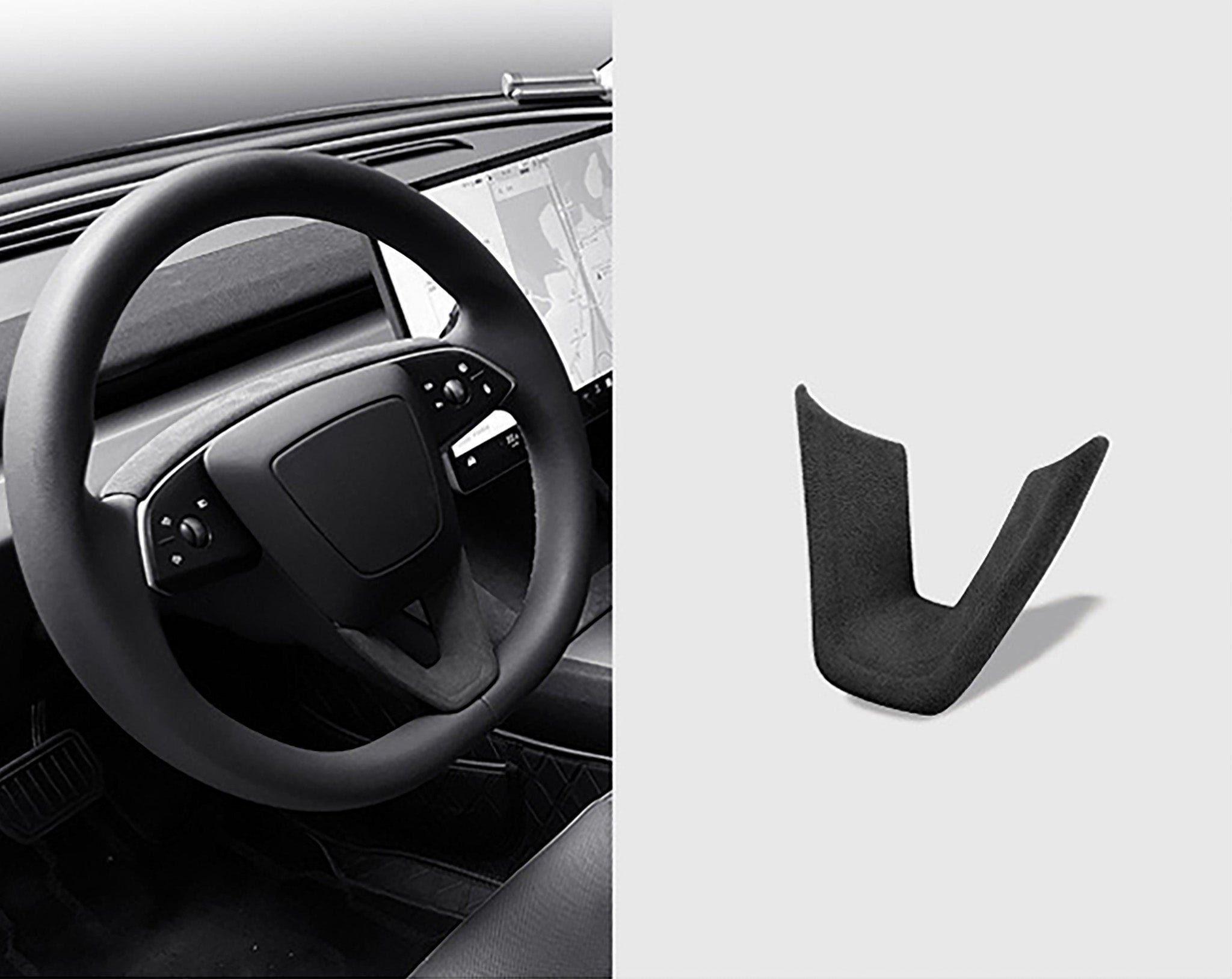 Tesla Alcantara Steering Wheel Lower Trim Cover for 2024+ Model 3 Highland | Premium Interior Upgrade | Perfect for Driving Comfort & Style Enhancement
