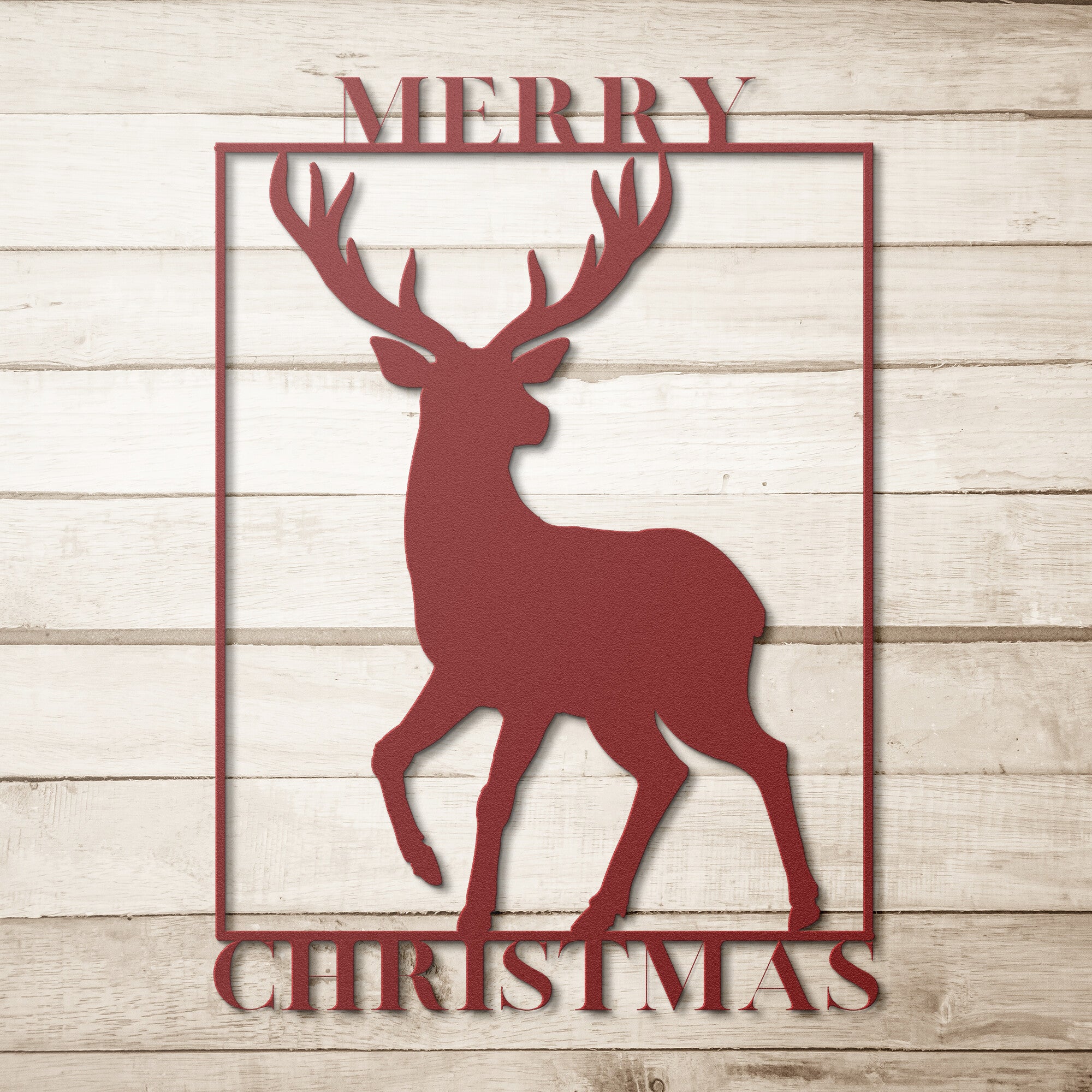 Merry Christmas Metal Wall Art Decor - Holiday Steel Seasonal Home Decor for Living Room, Bedroom & Office