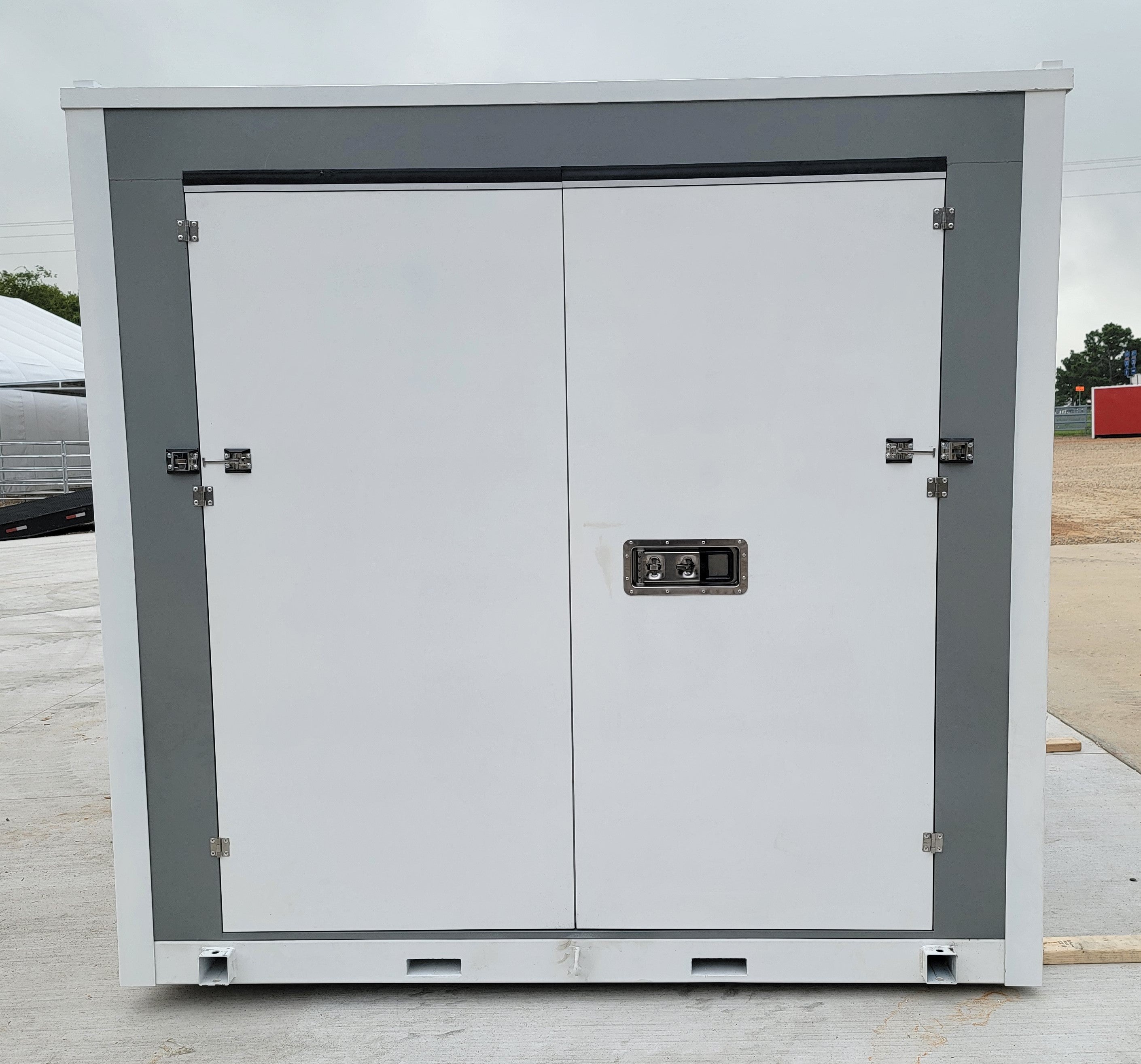 8'x8' Single Door Portable Storage Shed - Relocatable Steel Container Building for Backyard, Garden & Outdoor Storage | Weather-Resistant & Durable