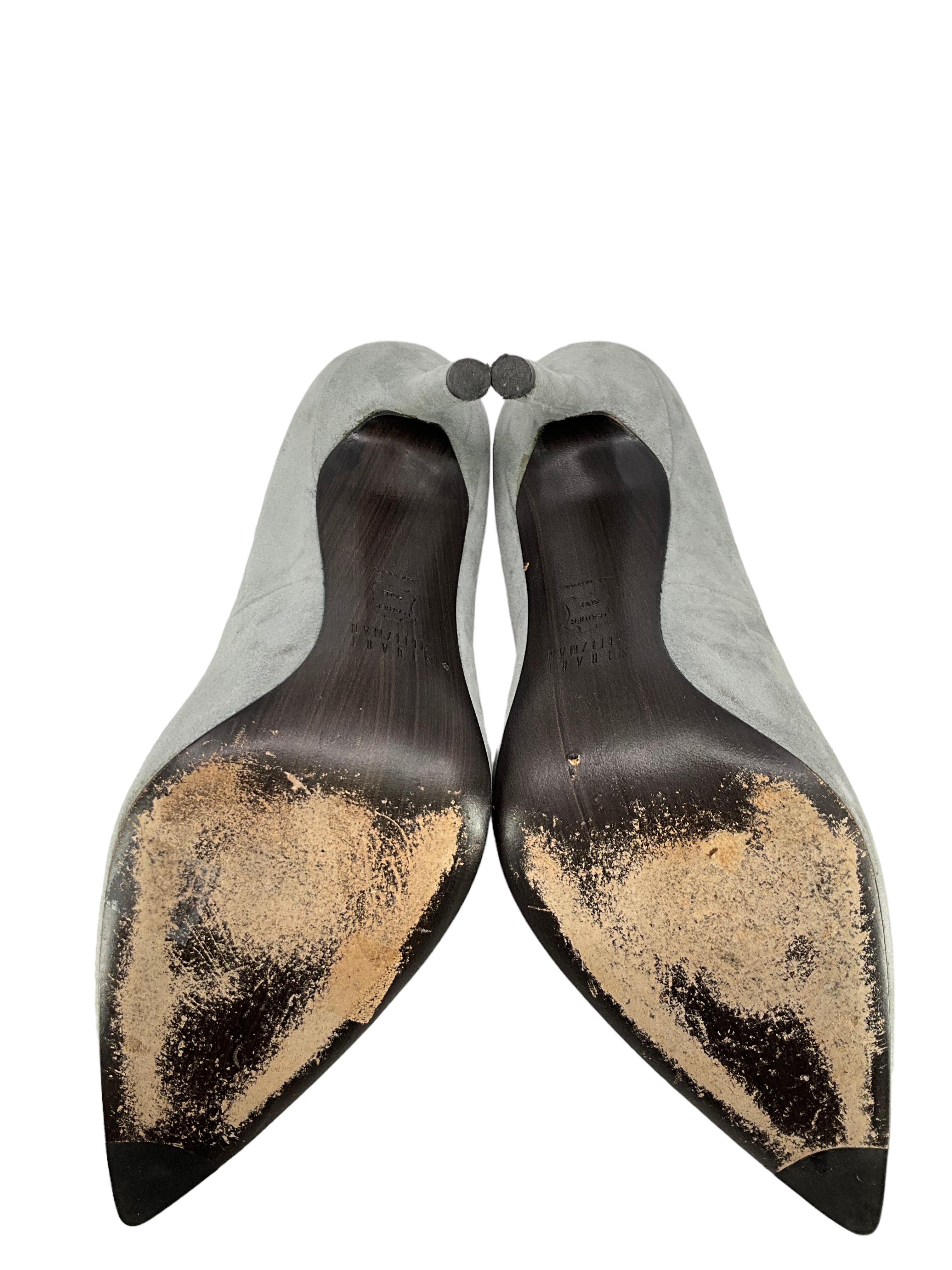 Stuart Weitzman Gray Suede High Heel Pumps Women's Size 7 - Perfect for Office, Parties & Special Occasions