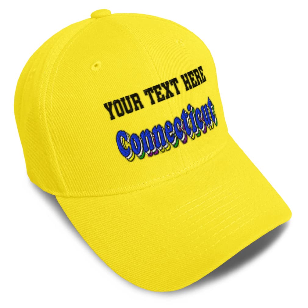 Custom Connecticut State Acrylic Baseball Cap - Adjustable Dad Hat for Men & Women - Perfect for Sports, Outdoor Activities & Casual Wear