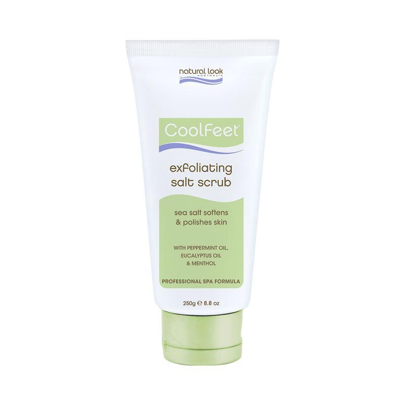 Natural Exfoliating Salt Scrub for Feet - 250g Cooling Foot Scrub with Dead Sea Salt & Essential Oils - Perfect for Pedicure, Spa Day & At-Home Foot Care