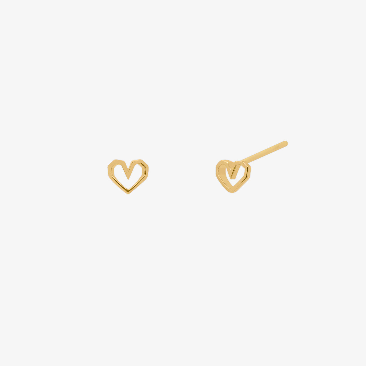 Angled Heart Stud Earrings for Women - 14K Gold Plated Dainty Jewelry - Perfect for Valentine’s Day, Anniversary & Everyday Wear