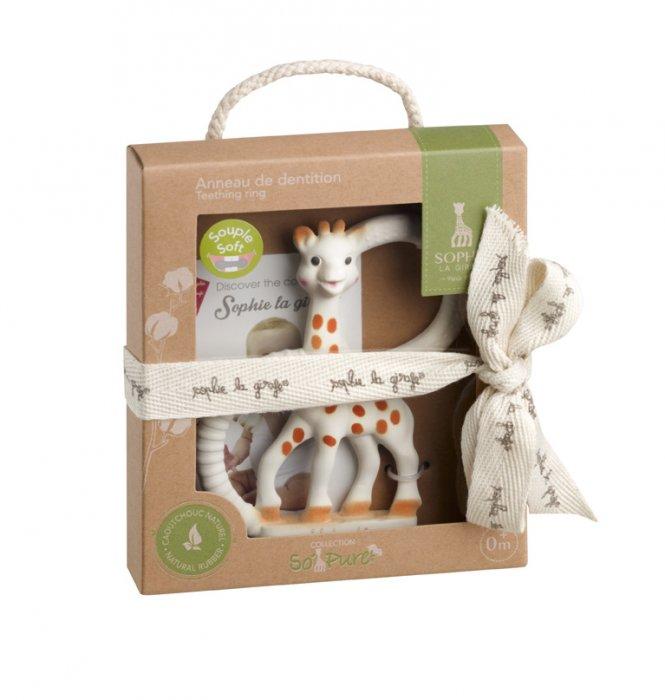 Sophie The Giraffe So Pure Teether - Natural Rubber Baby Teething Toy for Infants & Toddlers - Perfect for Soothing Sore Gums at Home or On The Go