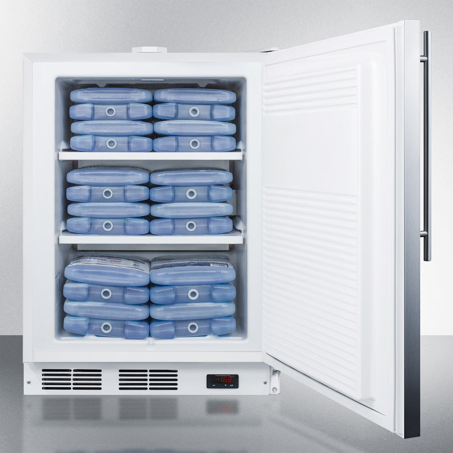 Accucold 24 Inch Wide Built-In All Freezer ADA Compliant ACF48WSSHVADA - Perfect for Restaurants, Commercial Kitchens & ADA Accessible Spaces