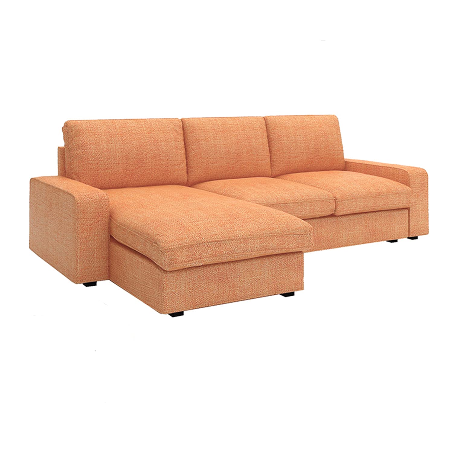 CRIUSJA Stretchable Sofa Slipcover for IKEA Kivik Loveseat (280cm) with Left Chaise - 3 Cushion Couch Cover Set with Matching Pillow Covers - Washable Fabric Protector for Living Room, Family Room & Home Theater (8018-6, 2+Left Chaise)