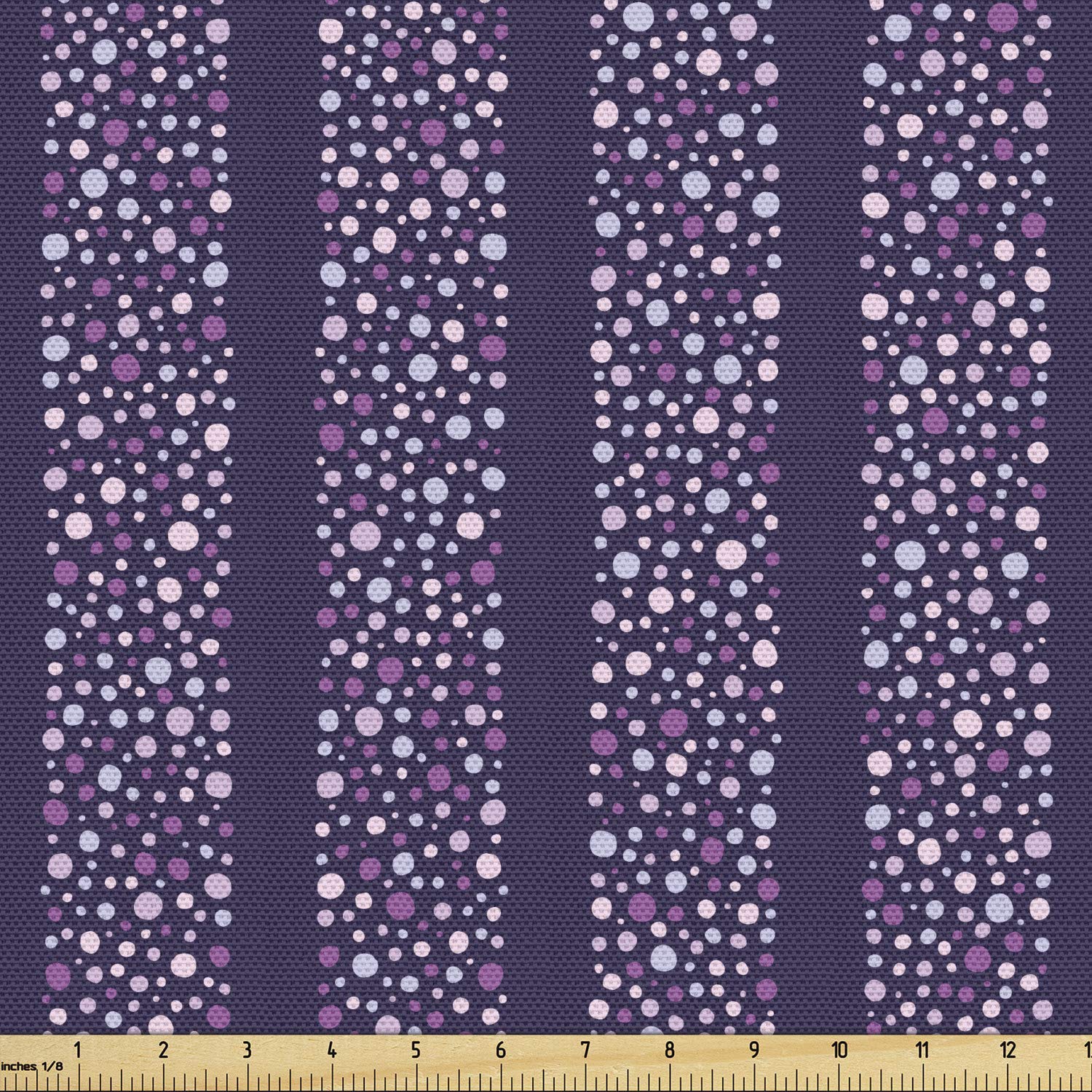 Ambesonne Abstract Fabric by The Yard - Violet Tone Bubbles Vertical Wide Bands - 10 Yards Quartz Mauve Upholstery Fabric for Sofa, Curtains & Home Decor - Perfect for DIY Projects & Interior Design