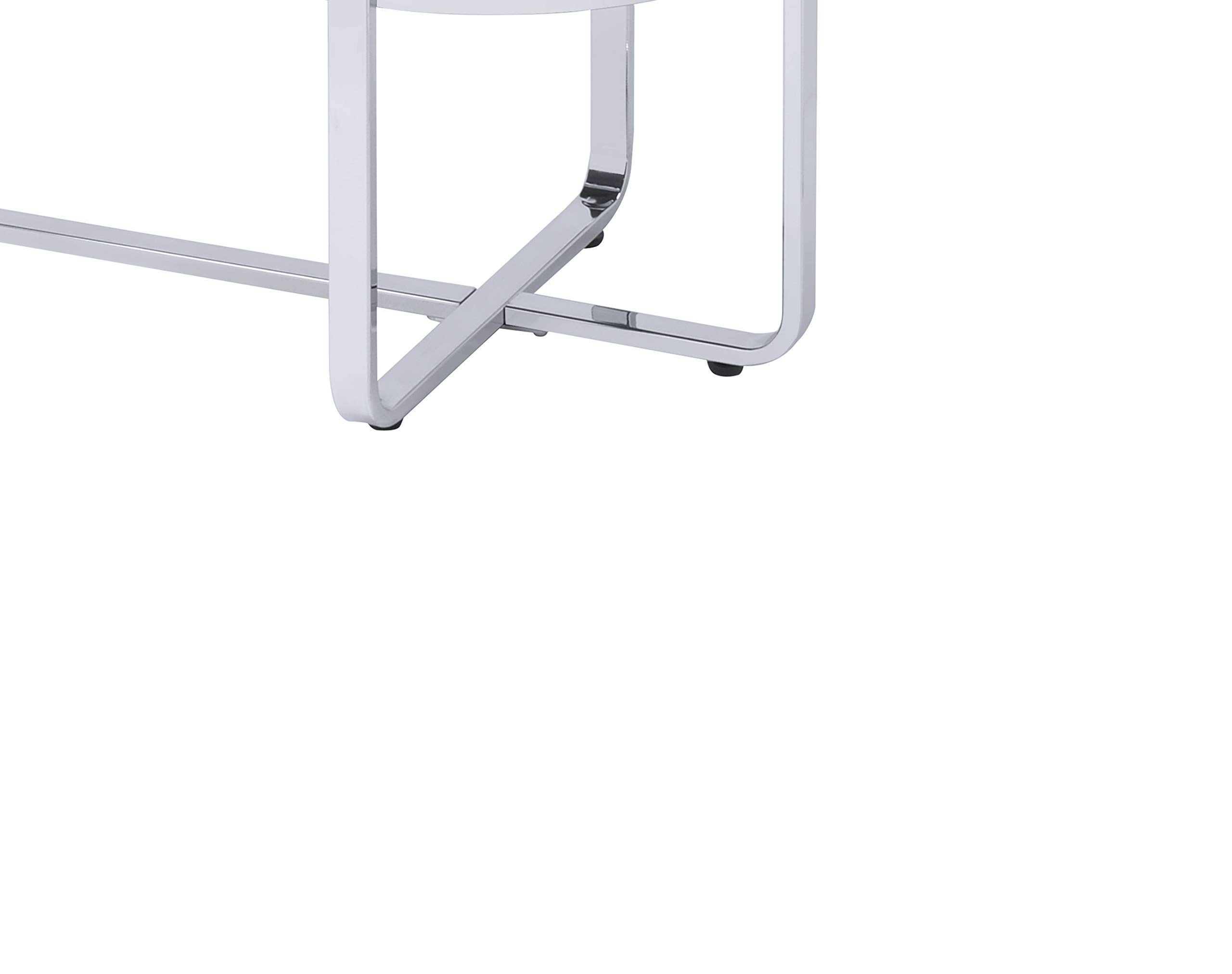 Benjara Contemporary Silver Metal Sofa Table with Clear Glass Top - Perfect for Living Room, Lounge & Home Decor