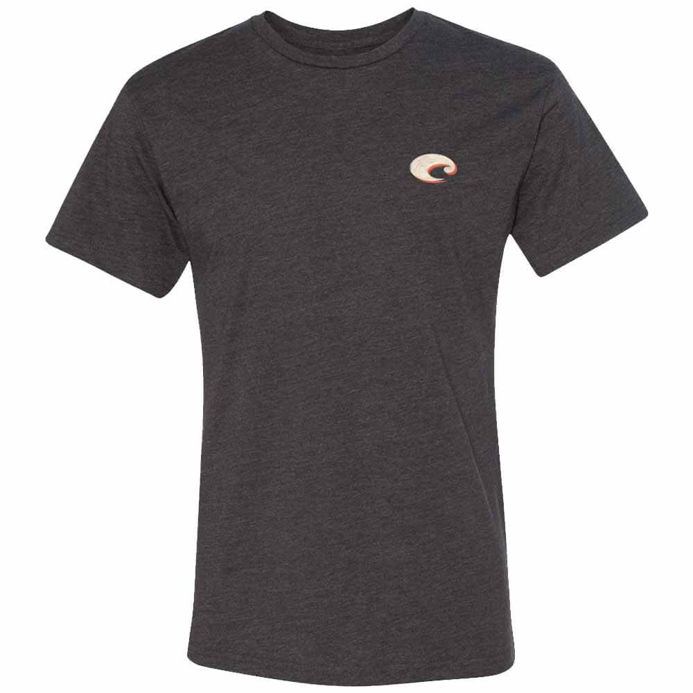 Costa Dark Heather Freedom Bass T-Shirt for Men - Comfortable Cotton Tee for Fishing, Outdoor & Casual Wear