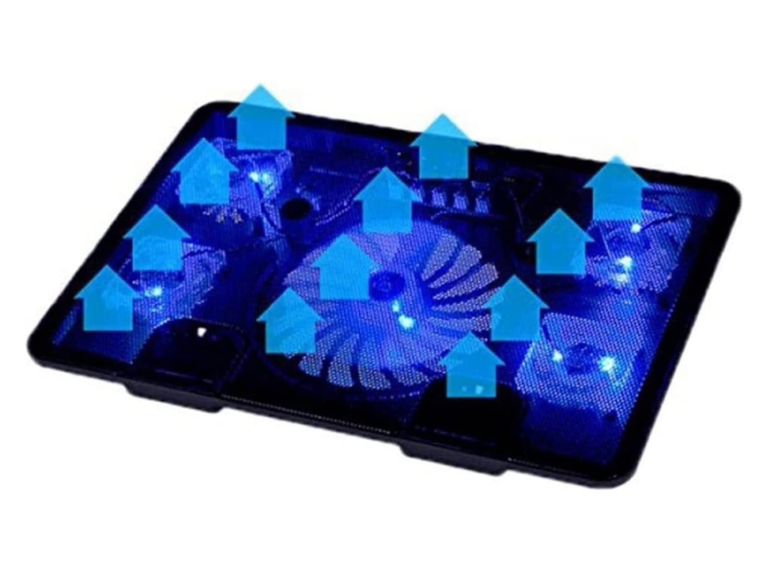 5-Fan USB Laptop Cooling Pad for 10-17 Inch Notebooks - Adjustable Computer Cooler Stand with Dual USB Ports for Gaming, Office & Home Use