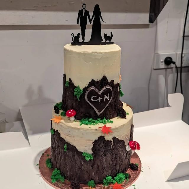 Electrician Wedding Cake Topper - Custom Power Lineman Mr & Mrs Cake Decorations for Bride & Groom | Perfect for Wedding, Engagement & Anniversary Parties | Cake Decor for Electrician-Themed Celebrations