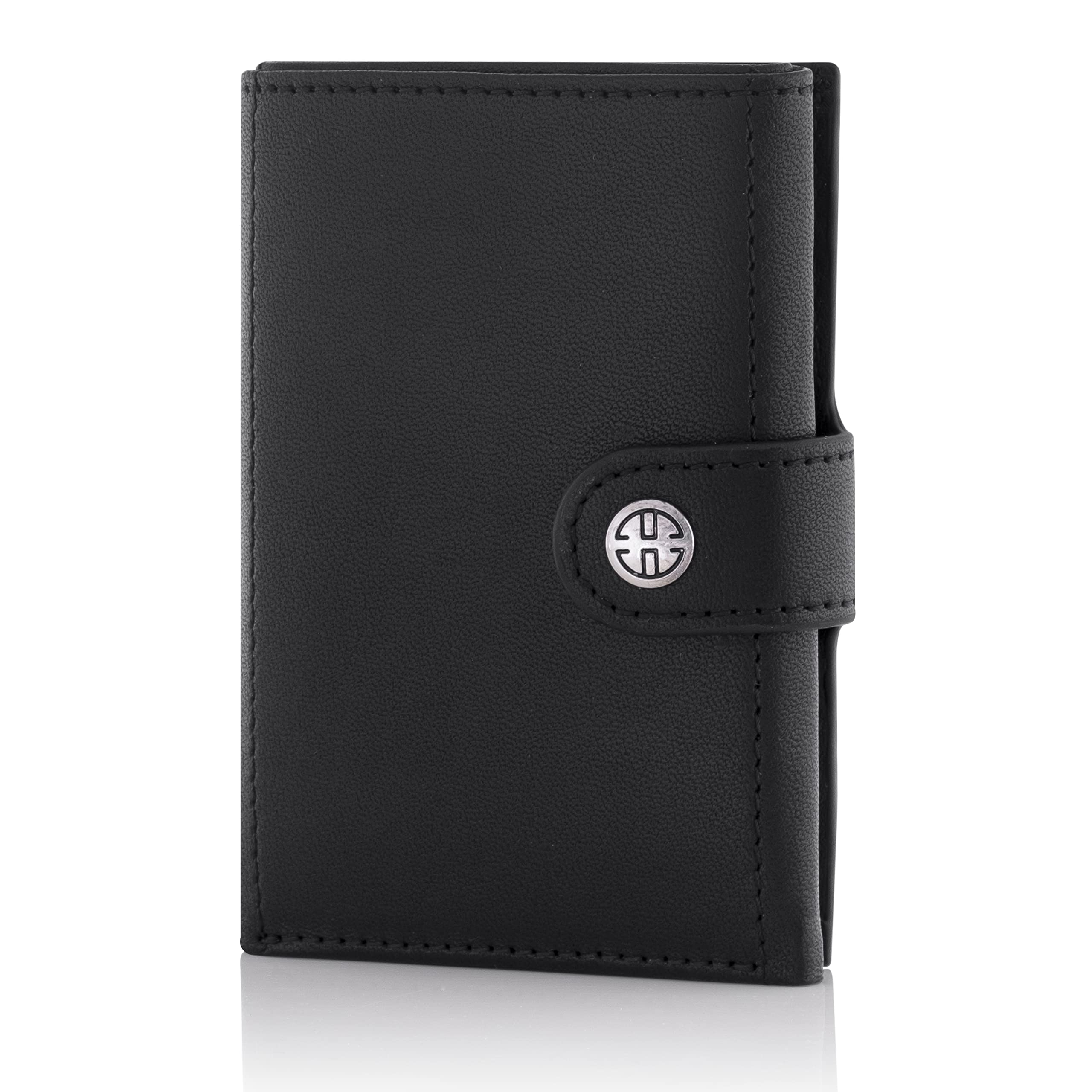 TRUSADOR Venice RFID Blocking Leather Trifold Wallet for Men & Women - Slim Front Pocket Wallet with Card Holder (Black) | Perfect for Travel, Business & Everyday Use