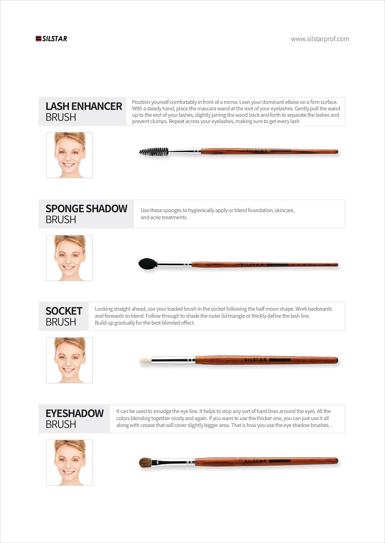 SILSTAR 17-Piece Professional Makeup Brush Set with Leather Case - Powder Brush, Eyeshadow Brush, Foundation Brush, Brow Brush & Lip Brush - Perfect for Travel, Home & Professional Makeup Artists