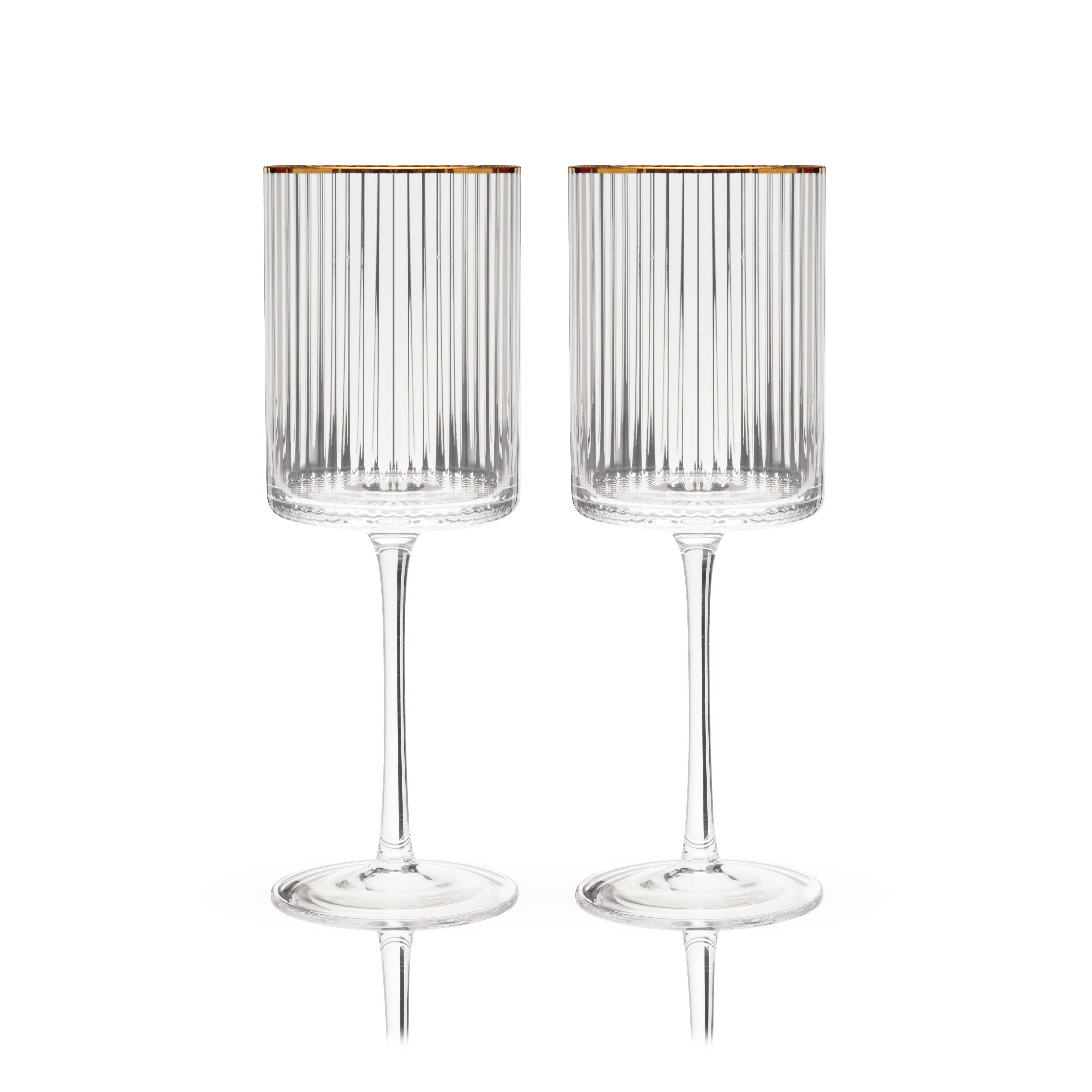 Premium Meridian Crystal Wine Glasses Set of 2 - Elegant Stemware for Red & White Wine - Perfect for Dinner Parties, Weddings & Romantic Evenings