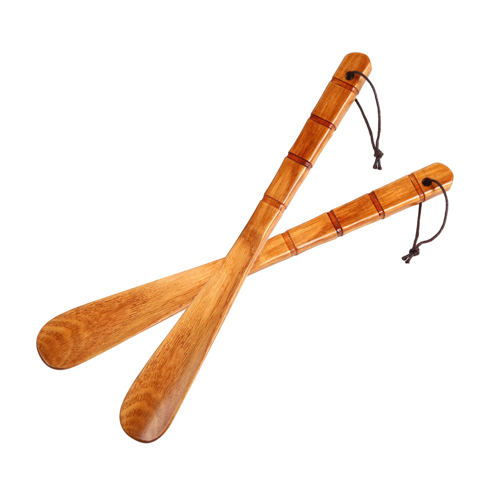 Premium Wooden Shoe Horn Set - 2 Pack Durable 13
