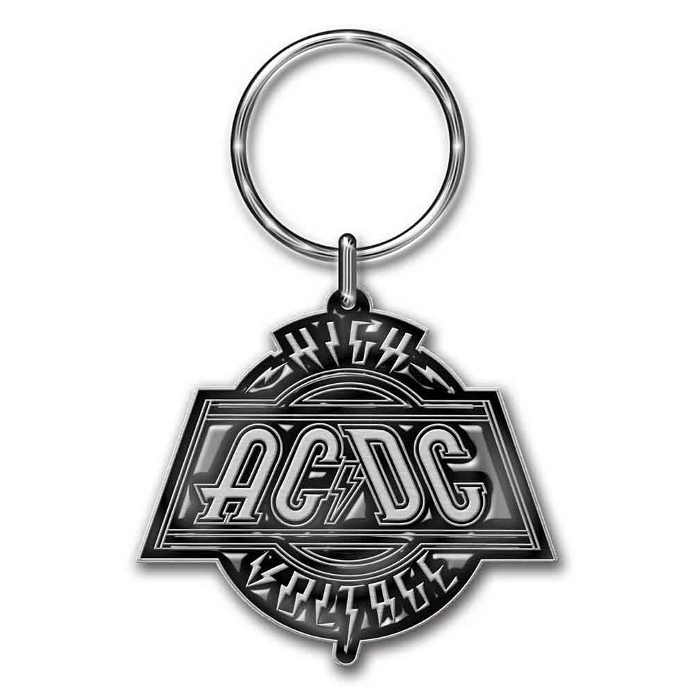 Premium AC/DC High Voltage Cast Metal Keychains - Heavy Duty Rock Band Merchandise - Perfect for Music Fans, Gift Giving & Car Keys