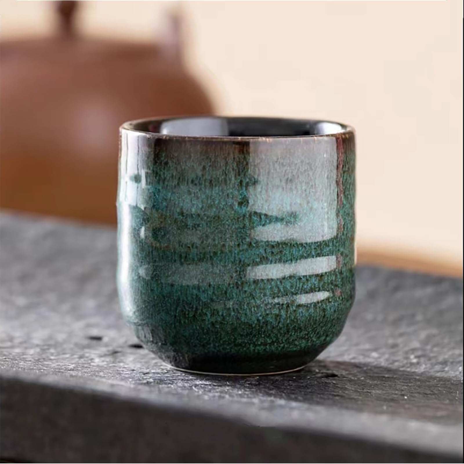 Premium Japanese Style Ceramic Tea Set - 4-Piece Green Tea Cups & Coffee Mugs for Matcha, Yerba Mate, Herbal Tea - Elegant Gift for Tea Lovers & Home Decor