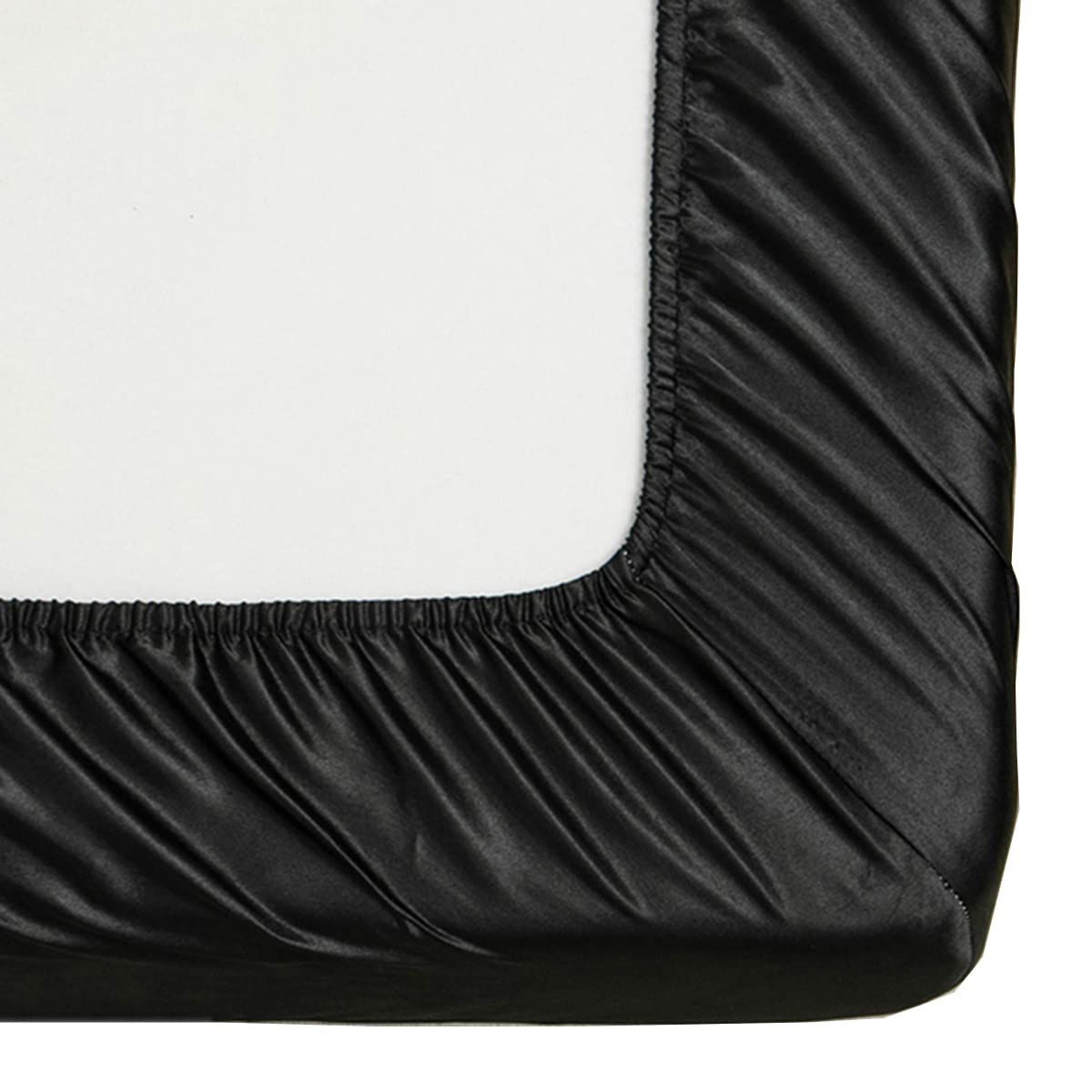 Premium King Size Fitted Sheet - Deep Pocket Microfiber Bottom Sheet - Fade & Shrink Resistant, Durable & Easy Care - 1 Piece Only (Black) - Perfect for Master Bedroom, Guest Room & Airbnb