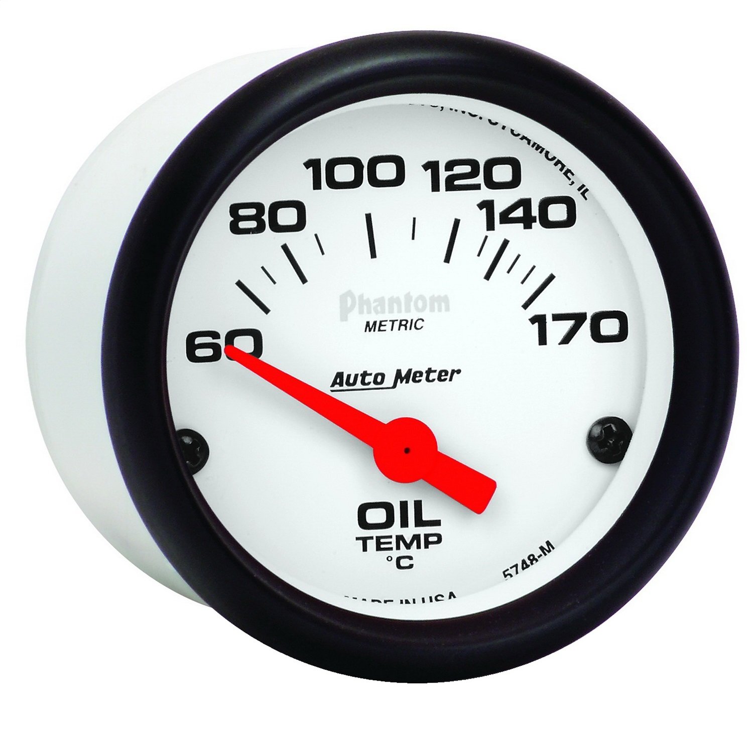 Auto Meter 5748-M Phantom Electric Oil Temperature Gauge - 52mm 2-1/16