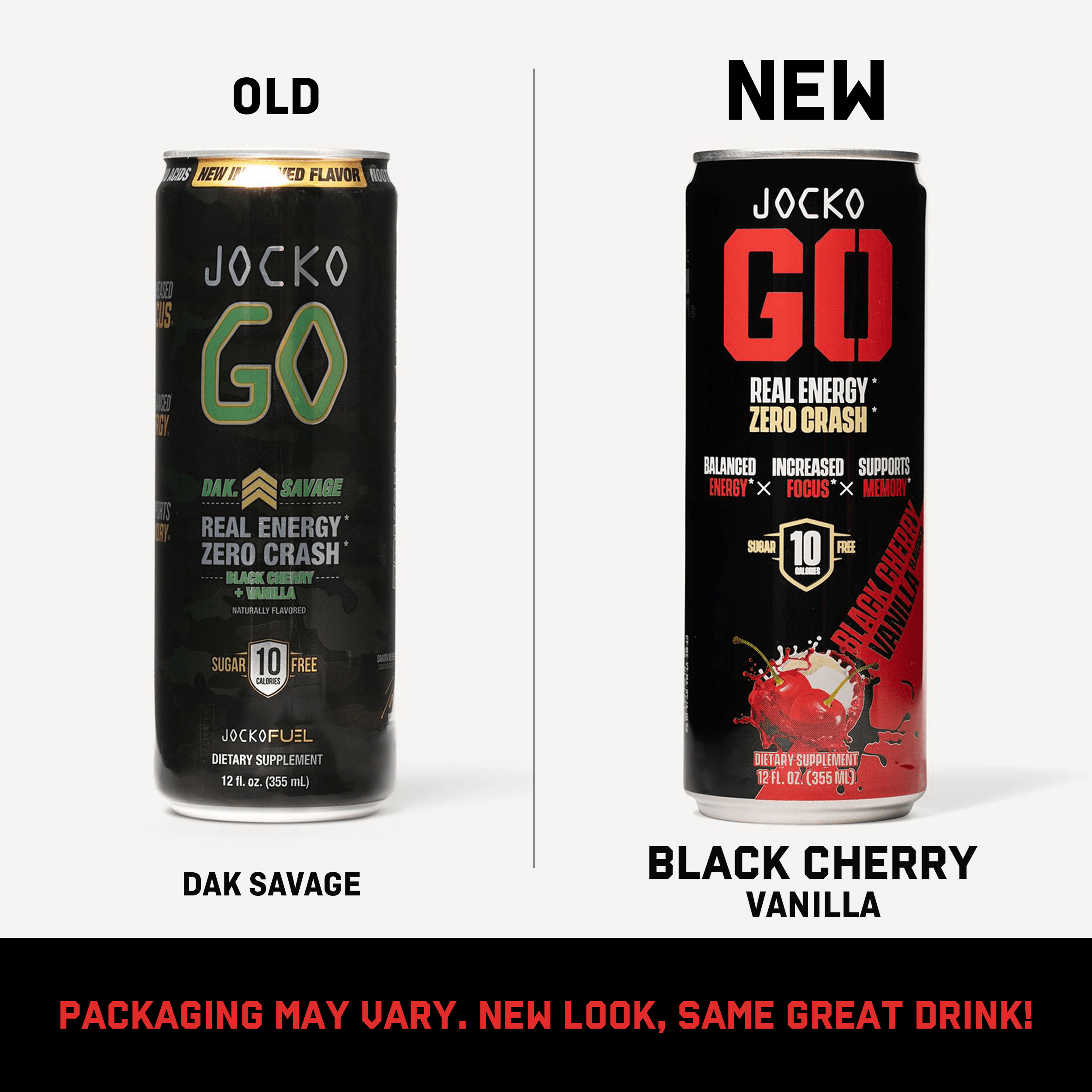 JOCKO GO Energy Drink - 12 Pack | Sugar-Free Pre Workout & Post Workout Supplement | Boost Energy & Focus for Gym, Running & Fitness