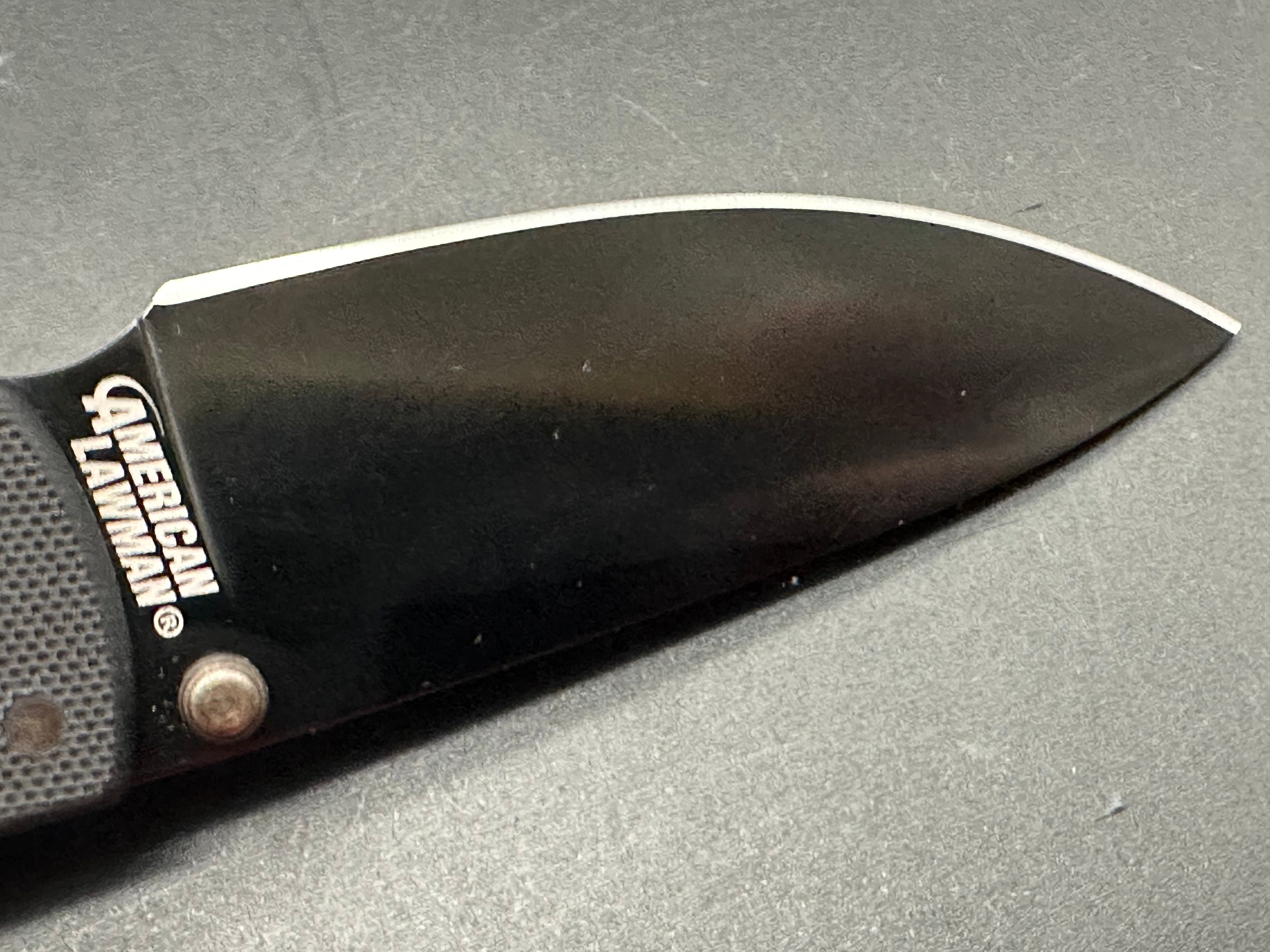 Cold Steel American Lawman Knife - Black Handle, S35VN Steel Blade - Tactical Folding Knife for Outdoor, Camping & Survival