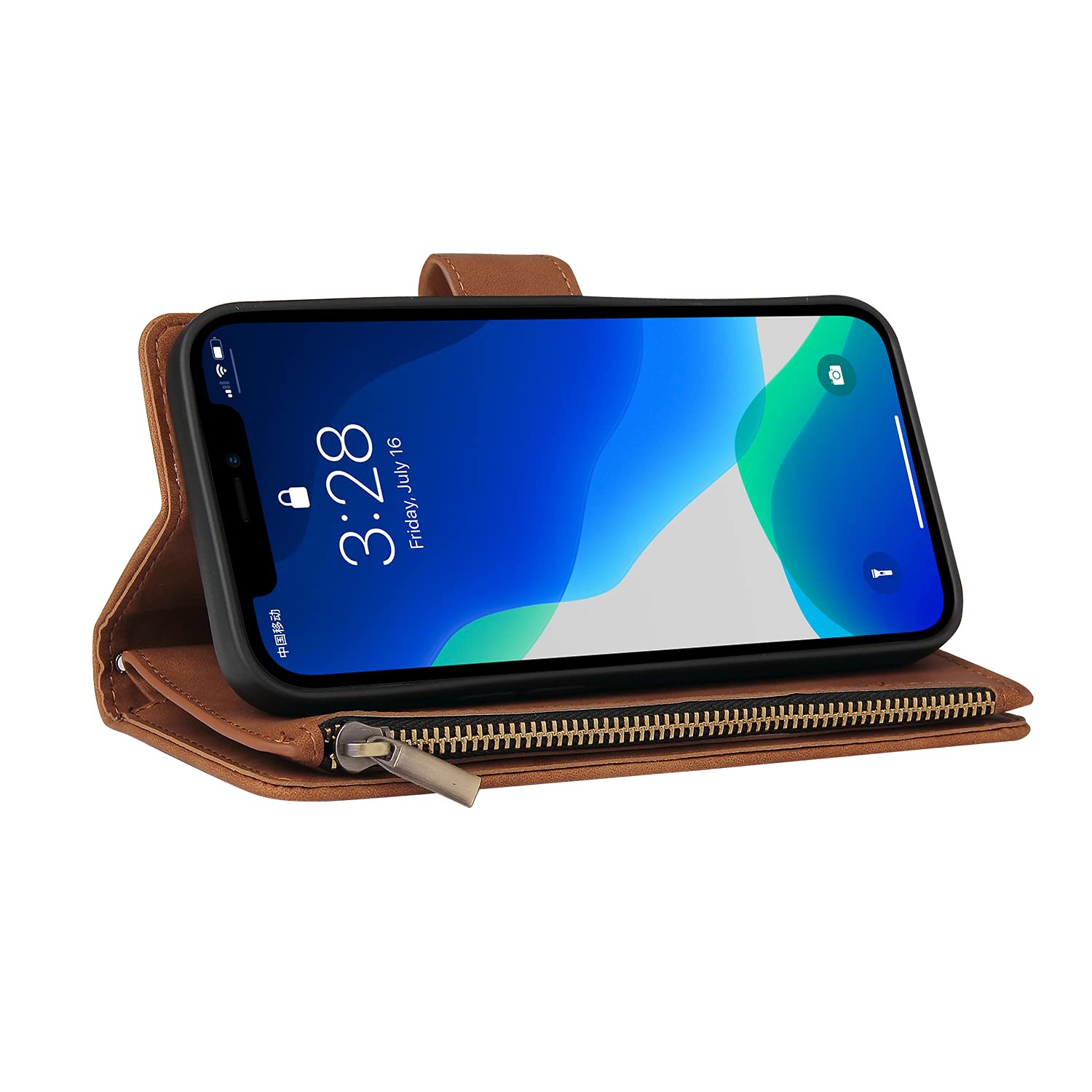 ASUWISH iPhone 13 Pro Case with Wallet & Card Holder - 6.1 Inch Tempered Glass Screen Protector, Flip Cover Protective Phone Case for iPhone 13 Pro 5G (Brown) - Perfect for Everyday Use, Travel & Business Professionals