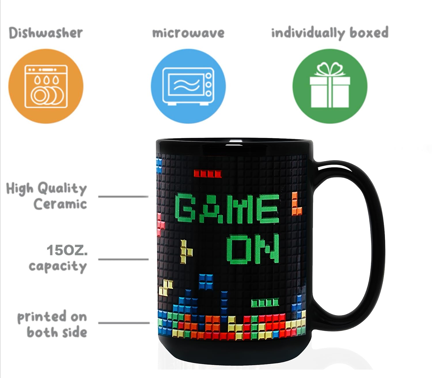 Retro Gameboy Coffee Mug - Funny Nintendo Mario Gaming Mug for Men & 90s Game Enthusiasts | Perfect Gamer Gift & Home Decor for Gaming Lovers | Ideal for Office Use, Gaming Rooms & Nostalgic Collectors