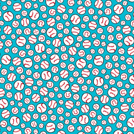 Premium Blue Peanuts All-Star Baseball Fabric by The Yard - Perfect for DIY Sports Quilts, Team Apparel & Baseball-Themed Crafts
