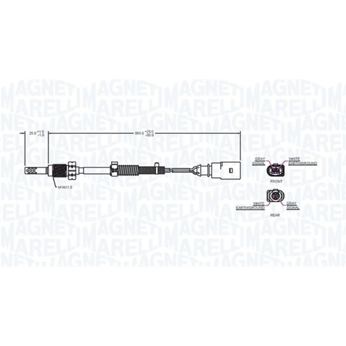 Magneti Marelli 172000087010 Exhaust Gas Temperature Sensor - OEM Replacement for Diesel & Gas Engines - Perfect for Trucks, Vans & Heavy-Duty Vehicles