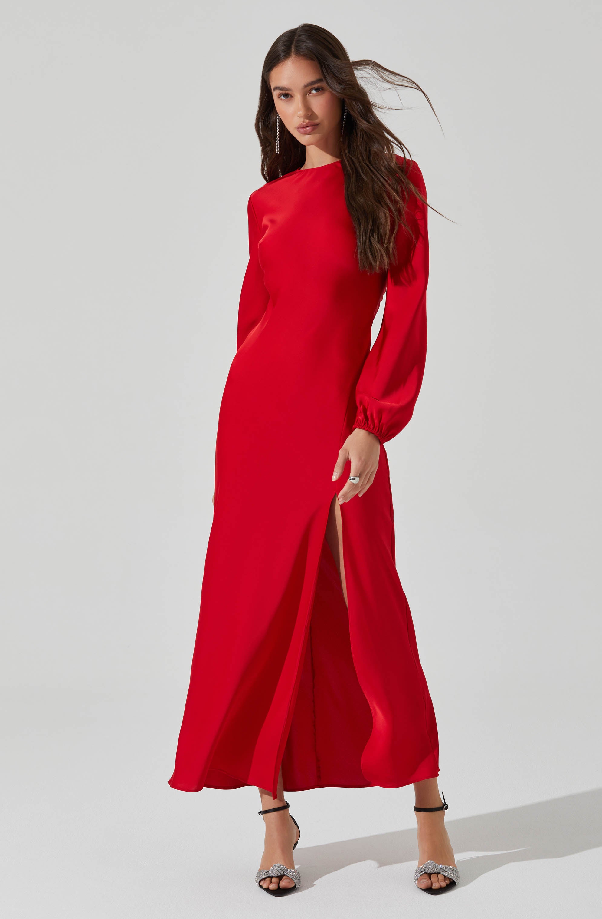 Elyse Women's Elegant Satin Maxi Dress for Evening Party, Wedding Guest, Prom & Special Occasions - Plus Size Available