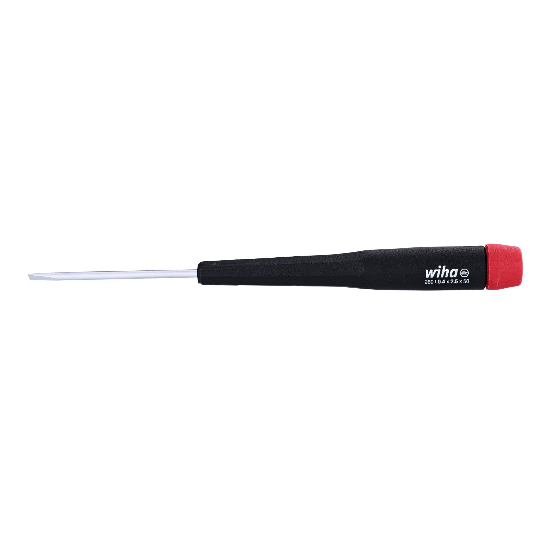 Wiha 96025 Slotted Screwdriver with Precision Handle - 2.5 x 50mm Flat Head Screwdriver for Electronics, Jewelry & Small Appliances Repair - Ideal for DIY Projects & Professional Use
