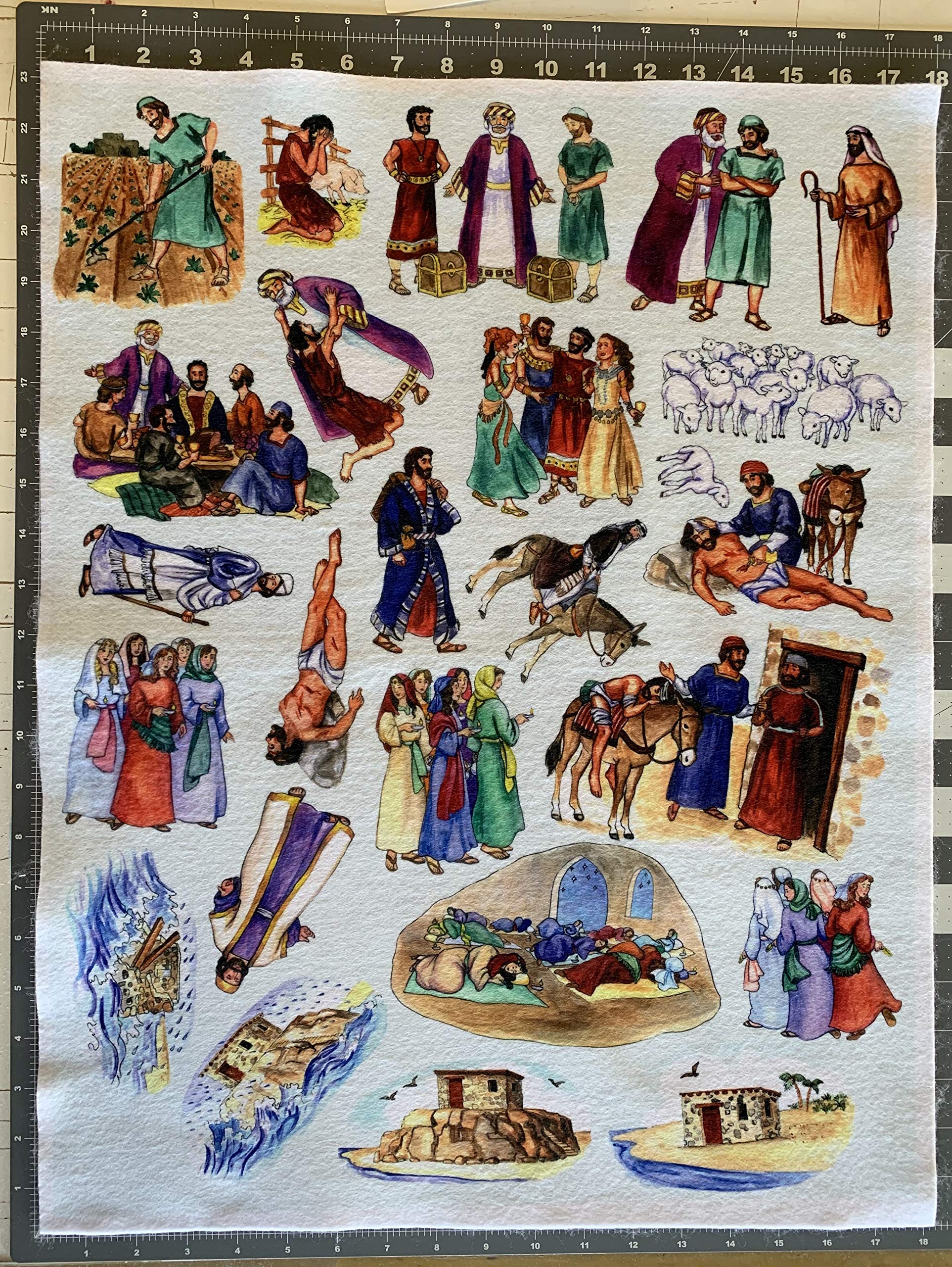 Story Time Felts - 13 Jesus Bible Stories Set with Parables, Miracles, Birth & Crucifixion Felt Figures | Flannel Board for Kids Ages 6+ | Sunday School, Homeschool & Family Bible Study Activities