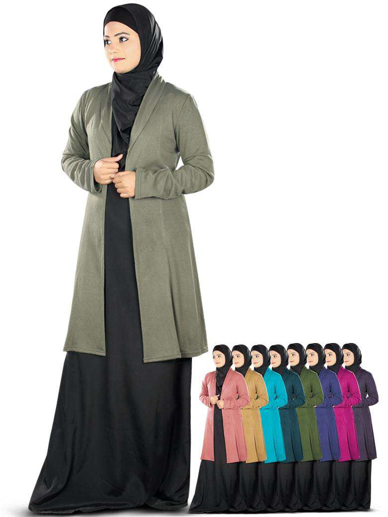 Haneefa Women's Jersey Cardigan - Soft Long Sleeve Open Front Knit Sweater for Casual Wear, Office & Layering