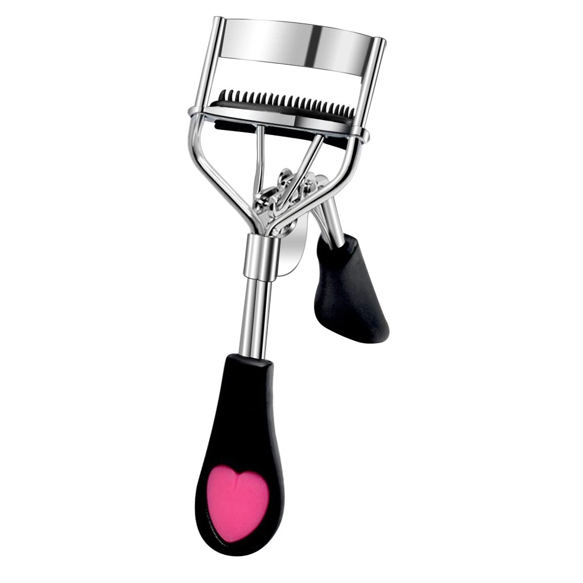 Pinkiou Eyelash Curler with Comb - Universal Fit for All Eye Shapes, Curved Design for Women's Makeup, Natural & Long-Lasting Eyelash Curling Tool - False Lashes Accessory (Black) - Perfect for Daily Makeup, Special Occasions & Professional Salon Use