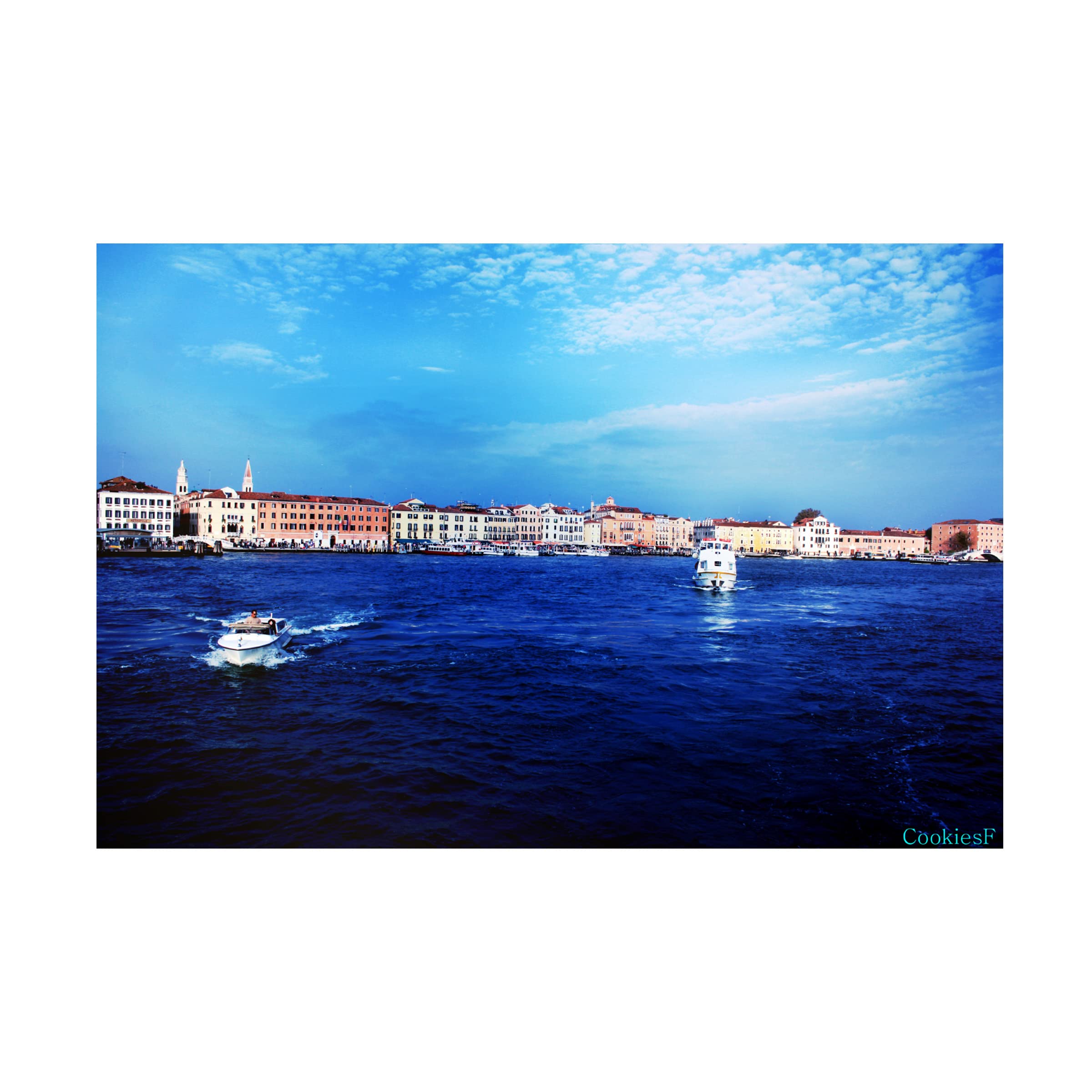 Trademark Fine Art 'Coastal Cityscape' Canvas Wall Art Print by Rita - Perfect for Beach House Decor, Living Room & Office Wall Decor